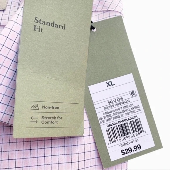Men's Pink Button Down Shirt- Goodfellow and Co. Standard Fit - Picture 5 of 6